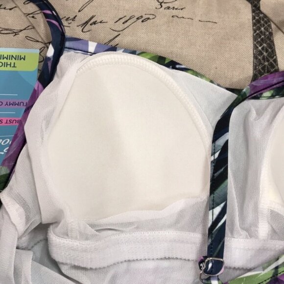 Swim Solutions Empire-Waist Printed Swimdress - Picture 9 of 10